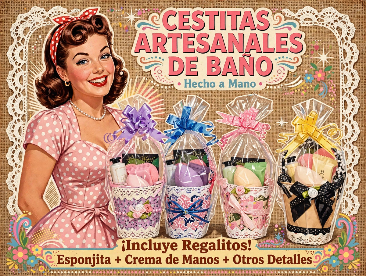 Cestita de Baño Decorativa con Cosmética (Regalo)