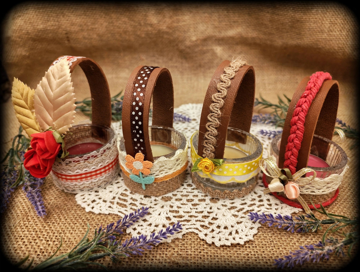 Mini portavelas artesanales cestitas pack 3x10 euros