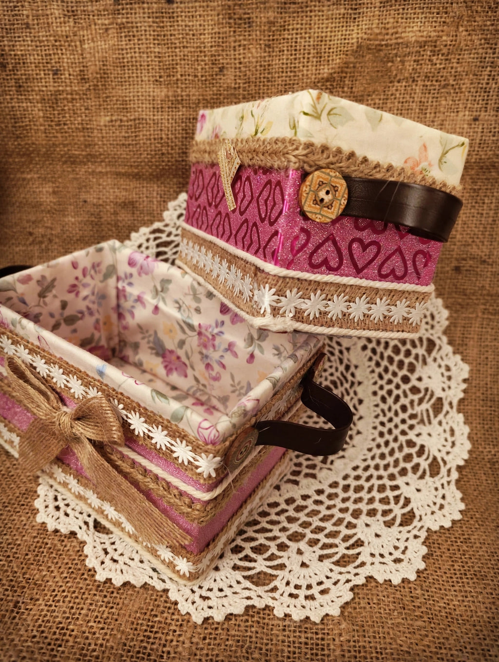 Pack 2 Cestitas Artesanales Decorativas
