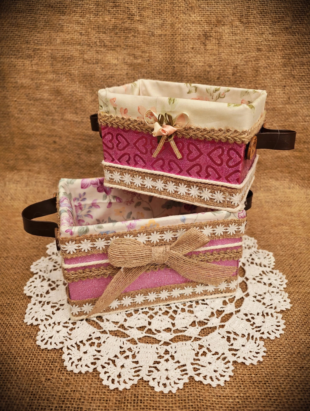 Pack 2 Cestitas Artesanales Decorativas