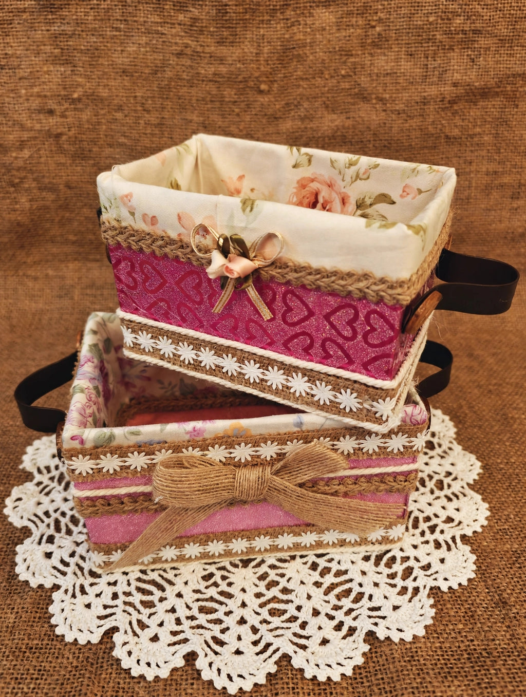 Pack 2 Cestitas Artesanales Decorativas