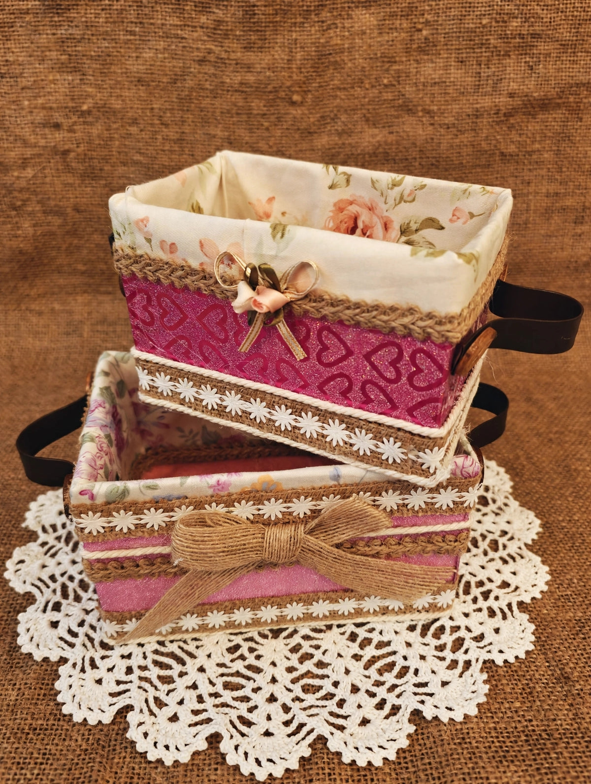 Pack 2 Cestitas Artesanales Decorativas