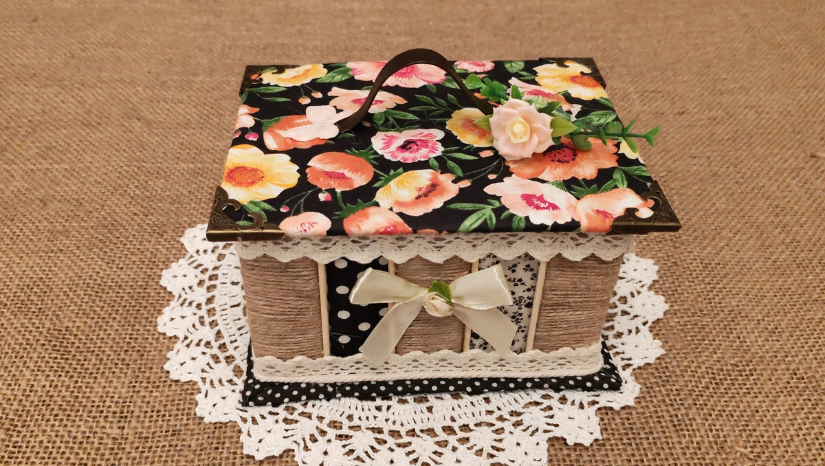 Caja Joyero Artesanal Flores - Hecha a Mano