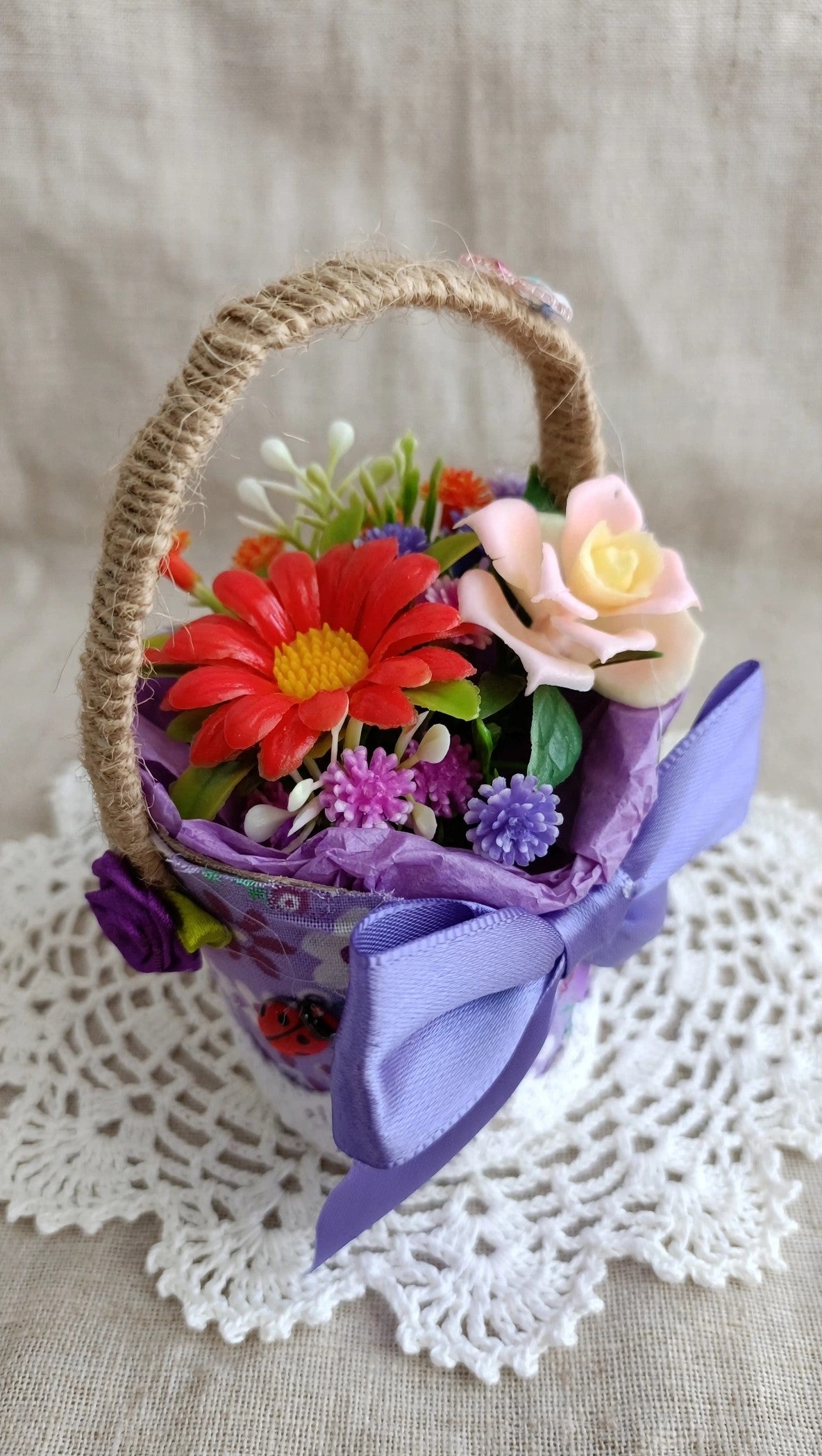 Cestitas decorativas retro vintage hechas a mano