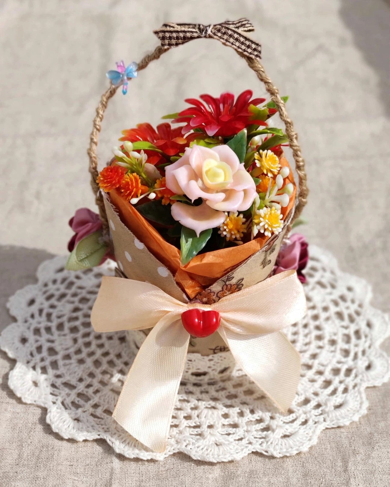 Cestitas decorativas retro vintage hechas a mano