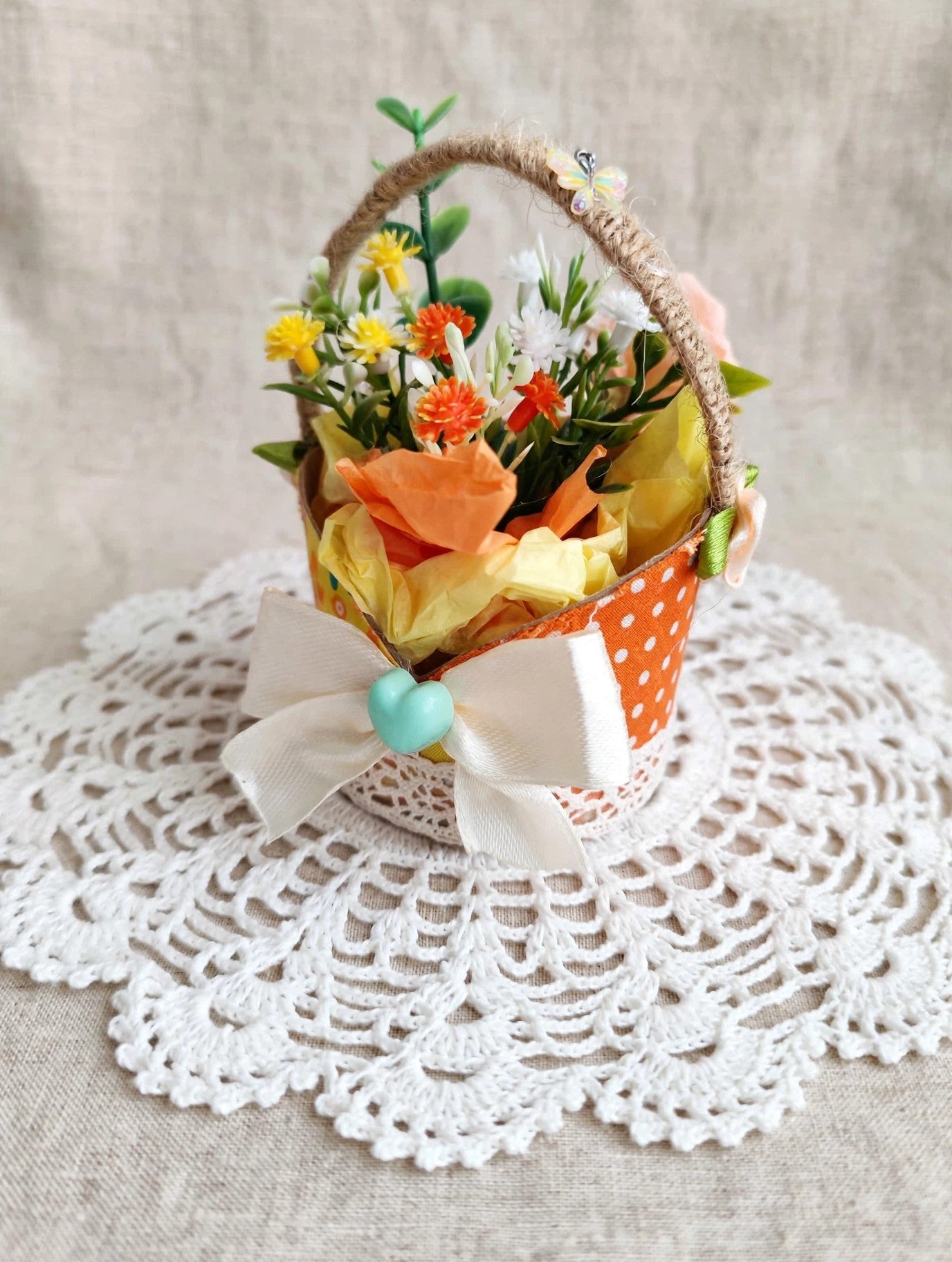 Cestitas decorativas retro vintage hechas a mano