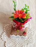 Imán de nevera artesanal saquito vintage floral