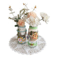 Jarrones artesanales reciclados con flores