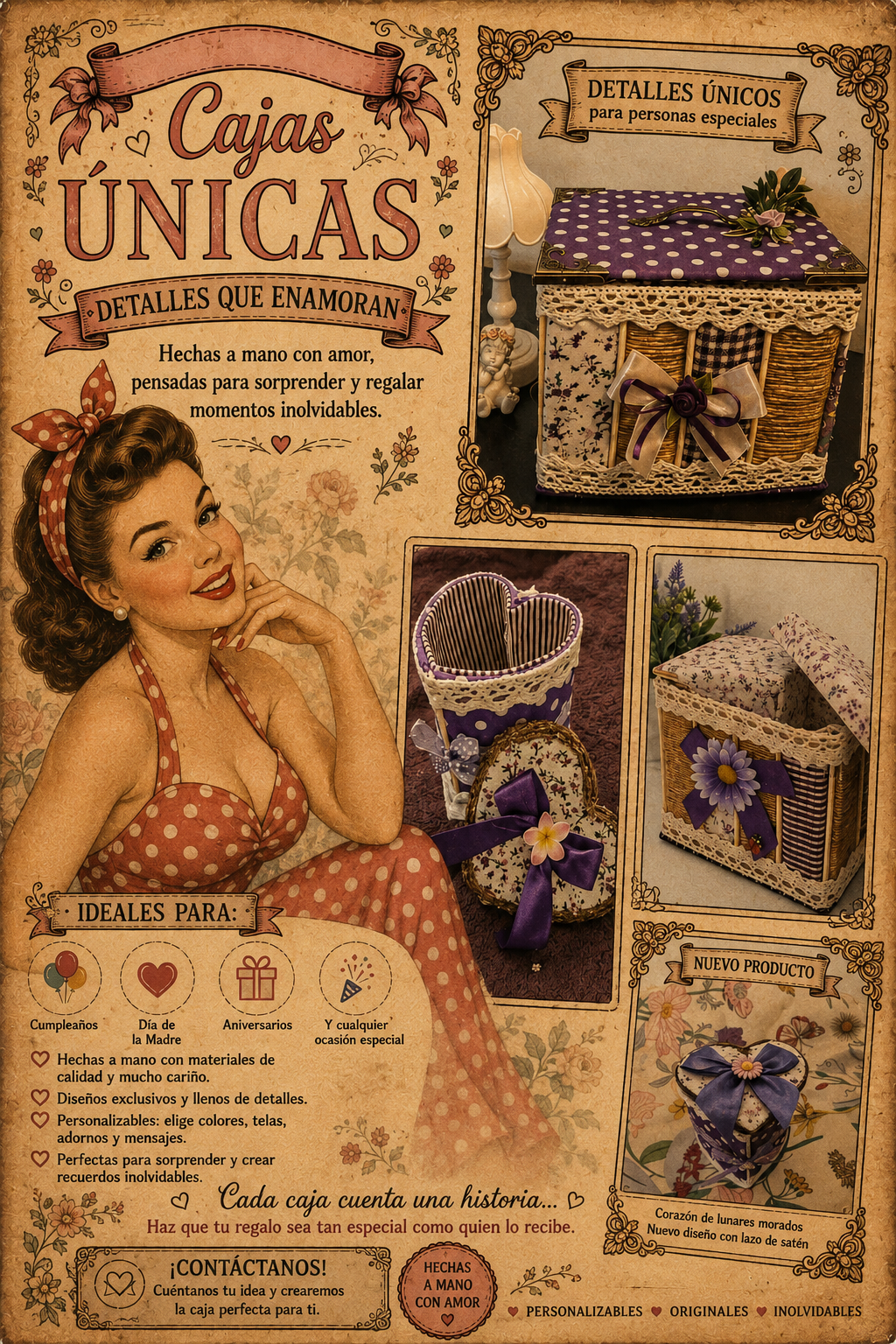 Cajas artesanales retro vintage